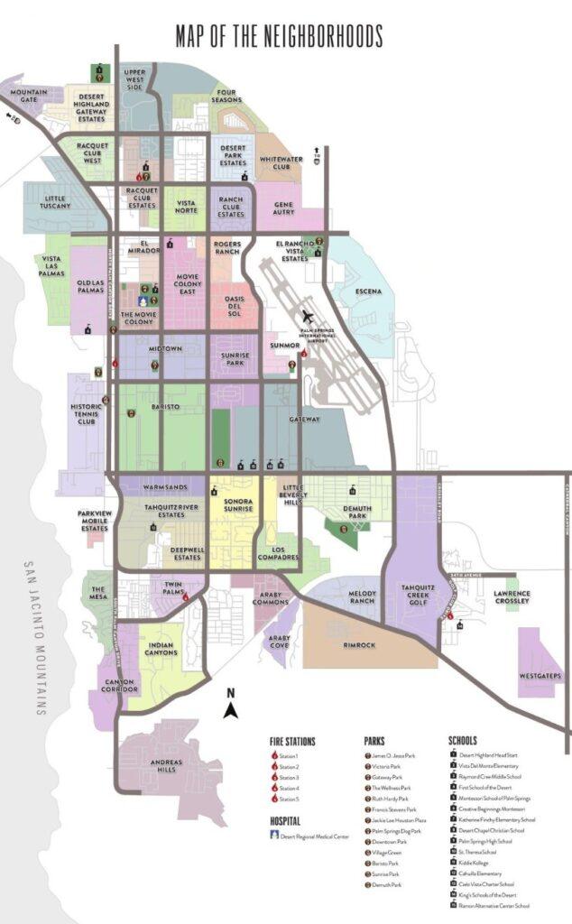 Palm Springs Neighborhood Map